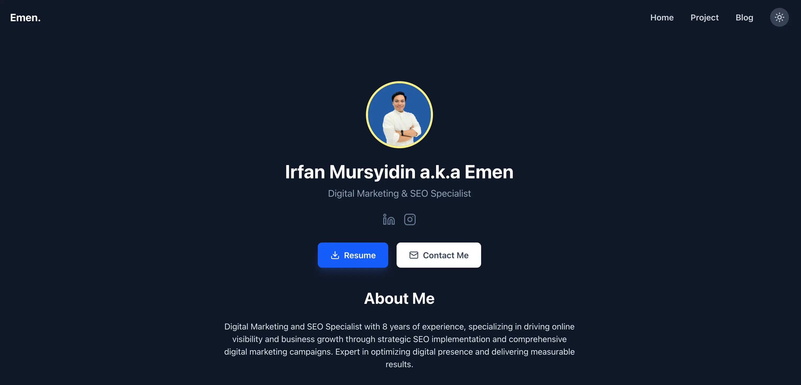 Preview untuk Portfolio & Blog Pribadi